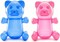 4E's Novelty 2 Pack Inflatable Gummy Bears - 24'' Large Fun Gummy Bear Party Decorations, Colorful Gummy Bear Decor, Perfect Gummy Bear Party Favors